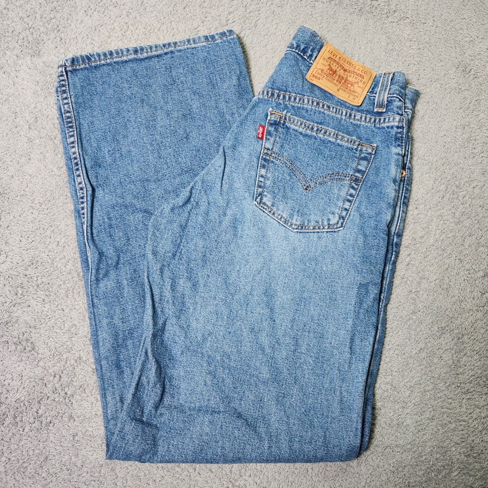 Levis Juniors 5 Wide Leg Low Rise Jeans Medium Wash 565 Vintage Made in USA